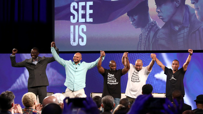 (L-R): Yusef Salaam, Kevin Richardson, Antron McCray, Raymond Santana, and Korey Wise at ‘OPRAH WINFREY PRESENTS WHEN THEY SEE US NOW’